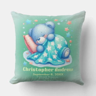 Schlafender Bär Baby Junge Geburtsstatistik Wurf K Kissen