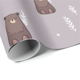 Schlafender Bär Frühling Geschenkpapier