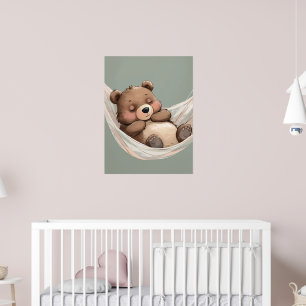 Schlafender Bärenposter – Gemütliche Kinderzimmer- Poster