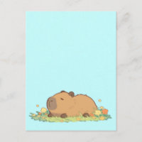 Schlafender Capybara ruht auf Sommerwiese