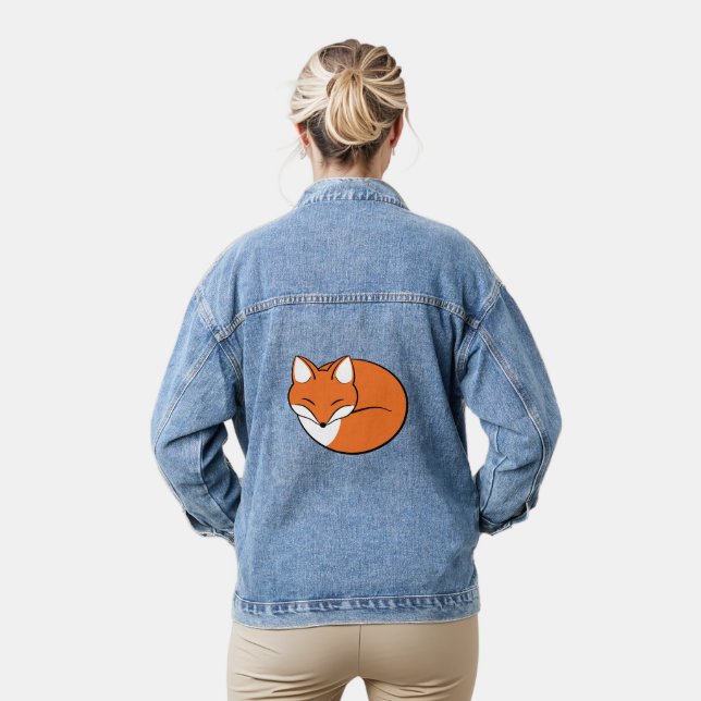 Schlafender Cartoon Fox Jeansjacke (Modell)
