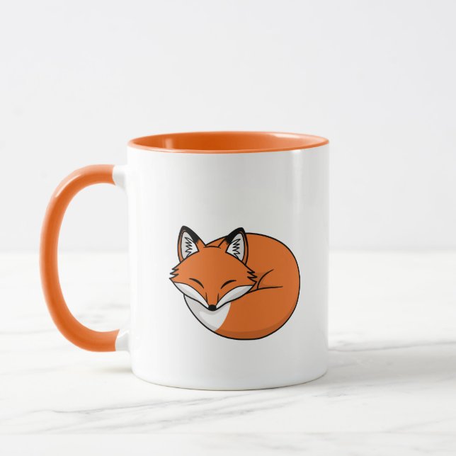 Schlafender Cartoon Fox Tasse (Links)