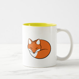 Schlafender Cartoon Fox Zweifarbige Tasse