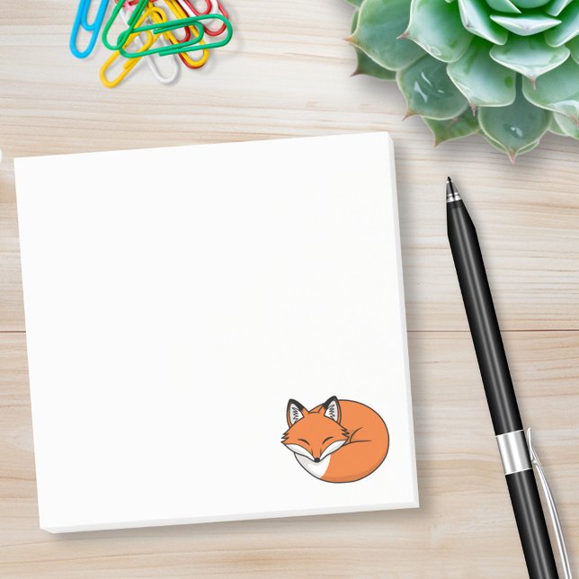 Schlafender Cartoon-Fuchs Post-it Klebezettel (Von Creator hochgeladen)