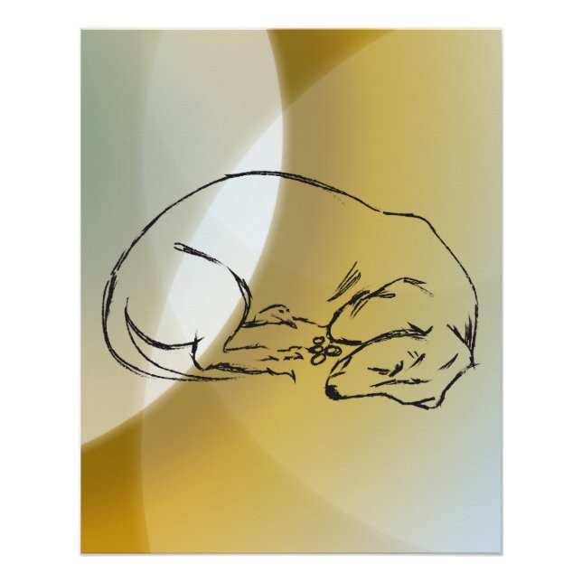 Schlafender Dachshund-Hund Poster (Vorderseite)