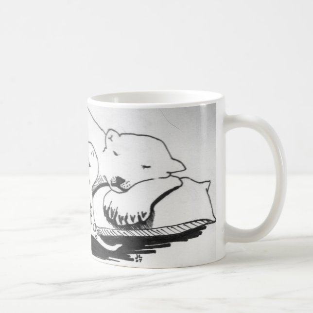 Schlafender Eisbär mit T-Rex Tasse (Rechts)