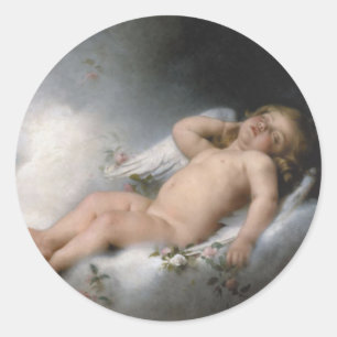 *Schlafender Engel* von Leon Jean Basile-Perrault Runder Aufkleber