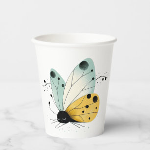 Schlafender Fantasie-Schmetterling Pappbecher