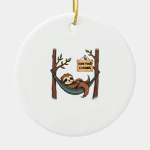Schlafender Faultier Vintage Lustige Faules Tier K Keramik Ornament