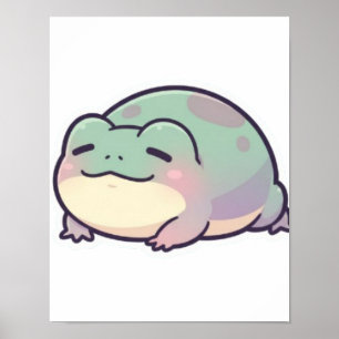 Schlafender Frosch Poster Süßer Gemütlicher Frosch