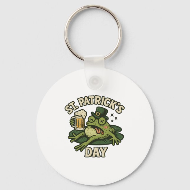 Schlafender Frosch St.Patrick's Day Schlüsselanhänger (Vorderseite)