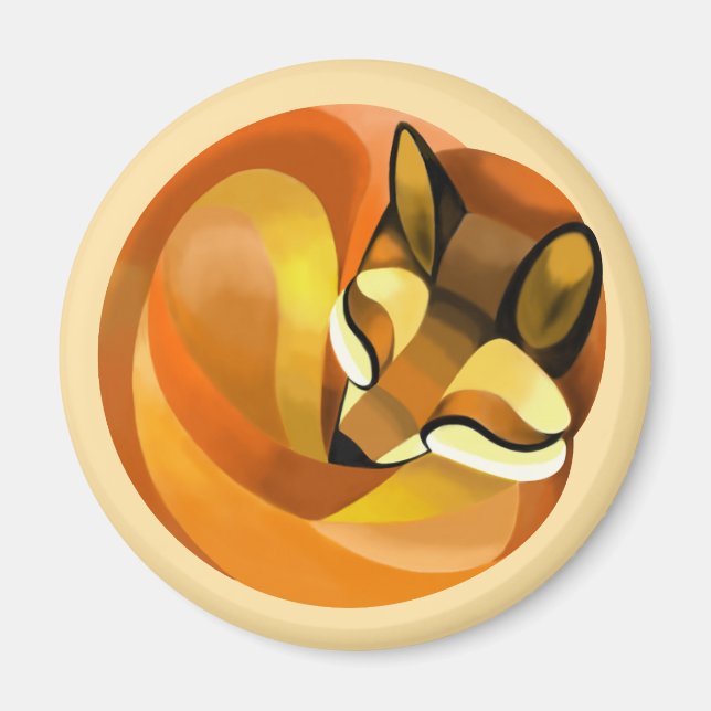 Schlafender Fuchs Magnet (Vorne)