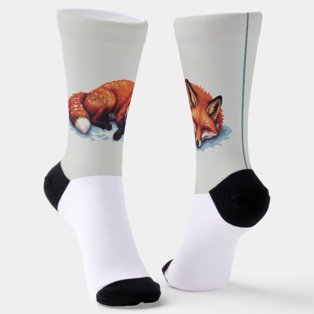 Schlafender Fuchs Socken (Gewinkelt)