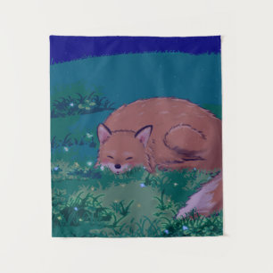 Schlafender Fuchs-Teppich Wandteppich