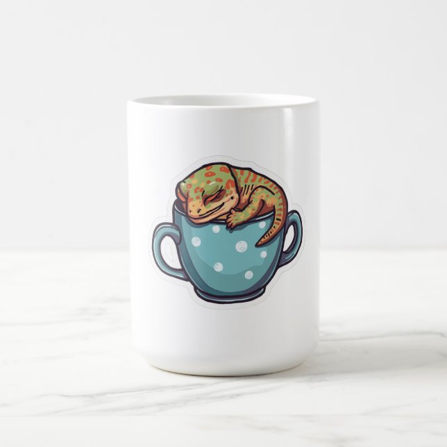 Schlafender Gecko Kaffeetasse (Mittel)