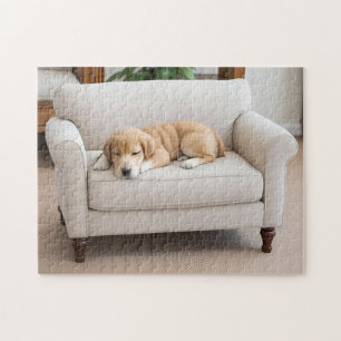 Schlafender Golden Retriever Welpe Puzzle