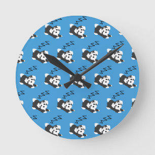Schlafender Havanese-Hund Tierliebhaber ZZZ Tierbe Runde Wanduhr