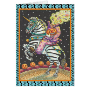 SCHLAFENDER HOLLOW ZIRKUSCLOWN, ZEBRA GRUßKARTE Bl