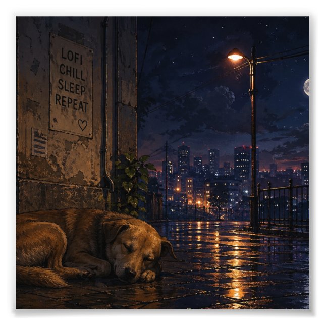Schlafender Hund Fotodruck (Vorne)
