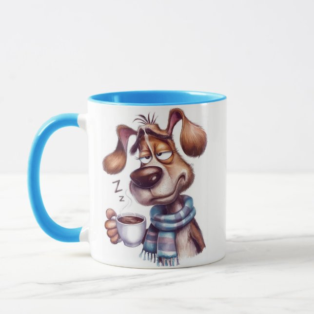 Schlafender Hund mit Kaffeetasse (Links)