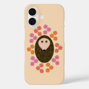 Schlafender Igel und Blumen iPhone 16 Hülle