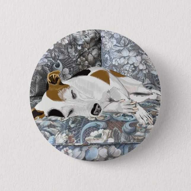Schlafender Jack Russell Button (Vorderseite)