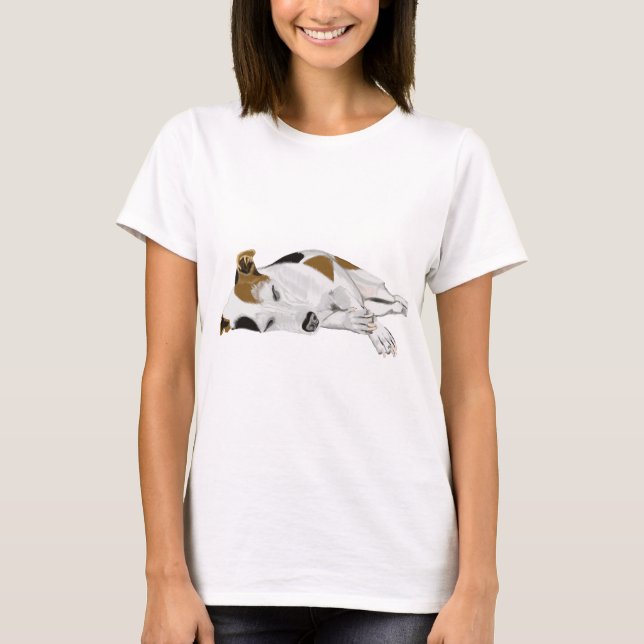Schlafender Jack Russell T-Shirt (Vorderseite)