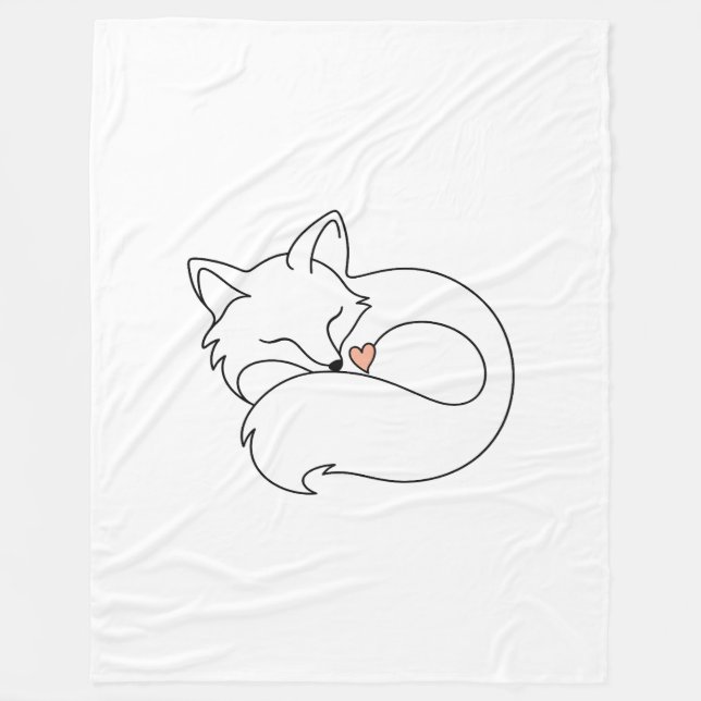 Schlafender Kleiner Fuchs Fleecedecke (Vorderseite)