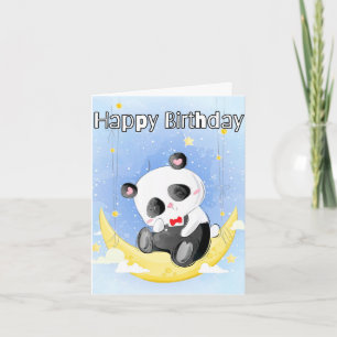 Schlafender kleiner Panda-Bär   Alles Gute zum Geb Karte