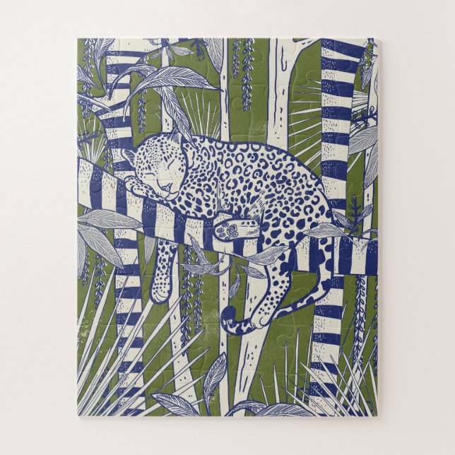 Schlafender Leopard Puzzle (Vertikal)
