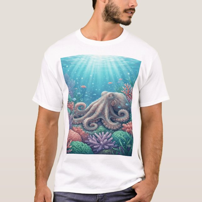 Schlafender Oktopusgarten T-Shirt (Vorderseite)