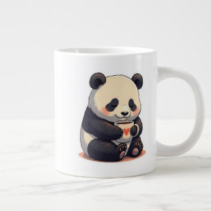 Schlafender Panda umarmt Kaffeetasse – Cozy Vibes Jumbo-Tasse