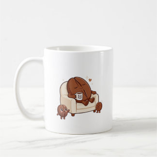 Schlafender Papa süße Kaffeebohne Kaffeetasse