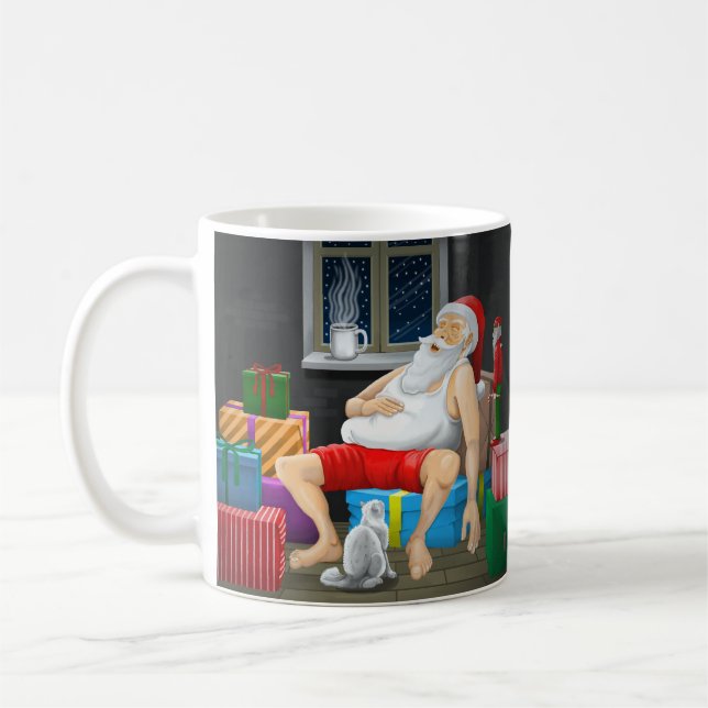 Schlafender Weihnachtsmann Kaffeetasse (Links)