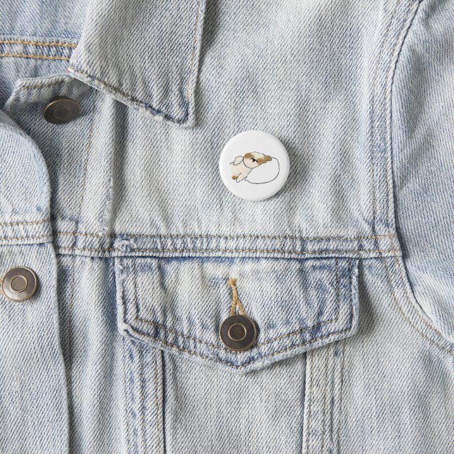 Schlafender Welpe Buntstift Individuelles Geschenk Button (Beispiel)