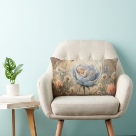 Schlafendes Baby in blauer Blume Lendenkissen