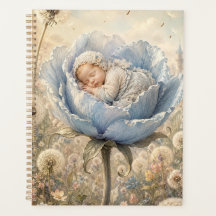 Schlafendes Baby in blauer Blume