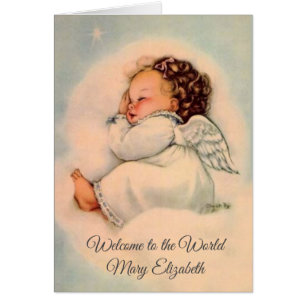 Schlafendes Baby Mädchen Engel Religiös Vintage
