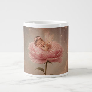 Schlafendes Baby rosa Blume Jumbo-Tasse