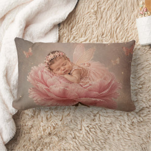 Schlafendes Baby rosa Blume Lendenkissen