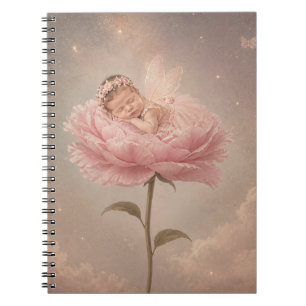 Schlafendes Baby rosa Blume Notizblock