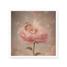 Schlafendes Baby rosa Blume