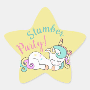 Schlafendes Einhorn-Schlafparty-Aufkleber Personal Stern-Aufkleber