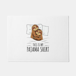 Schlafendes Faultier Liebhaber Pyjama T-Shirt Fußmatte