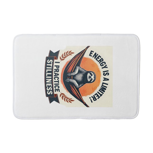 Schlafendes Faultier Vintage Lustiges Introvertier Badematte (Vorderseite)