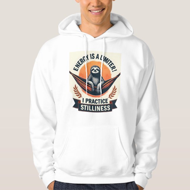 Schlafendes Faultier Vintage Lustiges Introvertier Hoodie (Vorderseite)