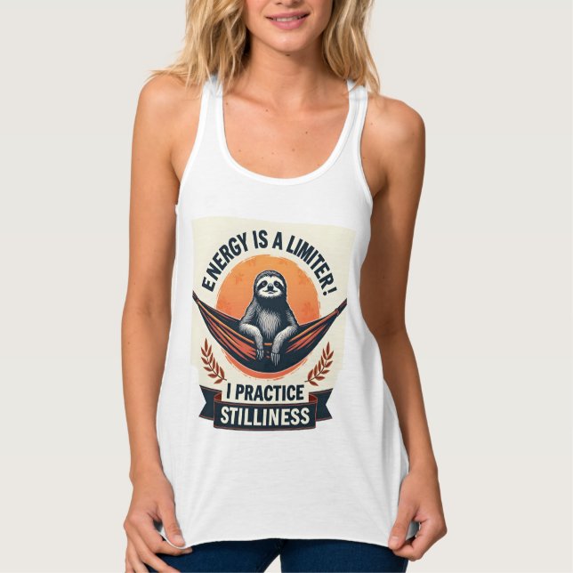 Schlafendes Faultier Vintage Lustiges Introvertier Tank Top (Vorderseite)