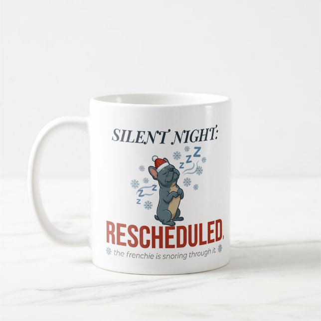 Schlafendes Frenchie Weihnachts-Zitat-Mug-Design Kaffeetasse (Links)
