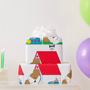 Schlafendes Hundehaus für Welpen Süßes Haustier Geschenkpapier