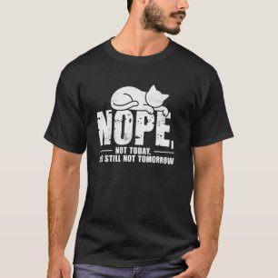 Schlafendes Katze-T-Shirt Lustig Nein Fauler Katze T-Shirt